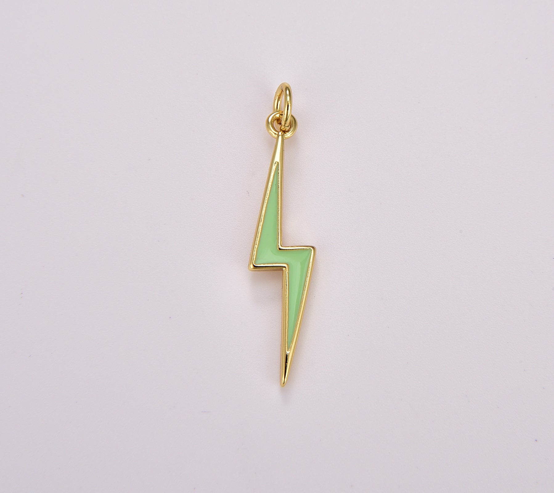 Enamel Lighting Gold Charm Colorful Bolt Pendant, Statement Jewelry Rock n Roll Wizard Thunder Pendant for Necklace Earring Bracelet, CP1707