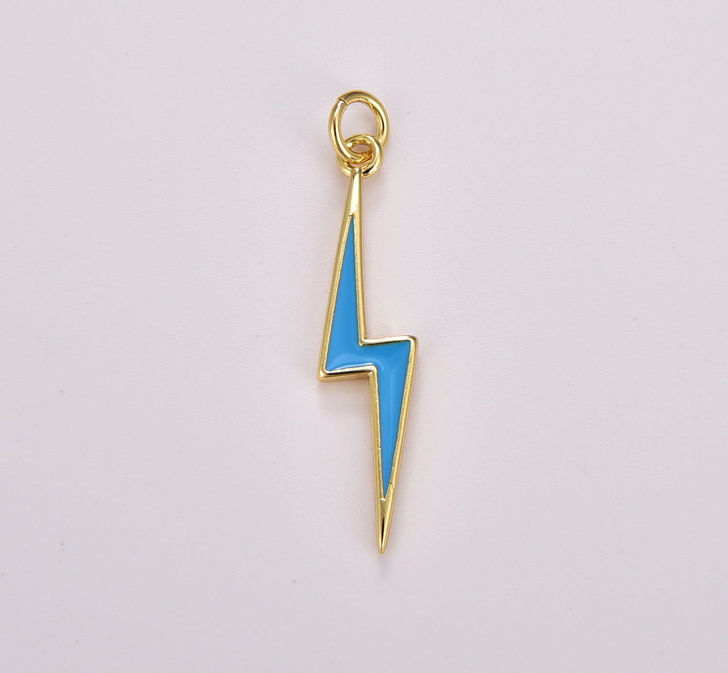 Enamel Lighting Gold Charm Colorful Bolt Pendant, Statement Jewelry Rock n Roll Wizard Thunder Pendant for Necklace Earring Bracelet, CP1707