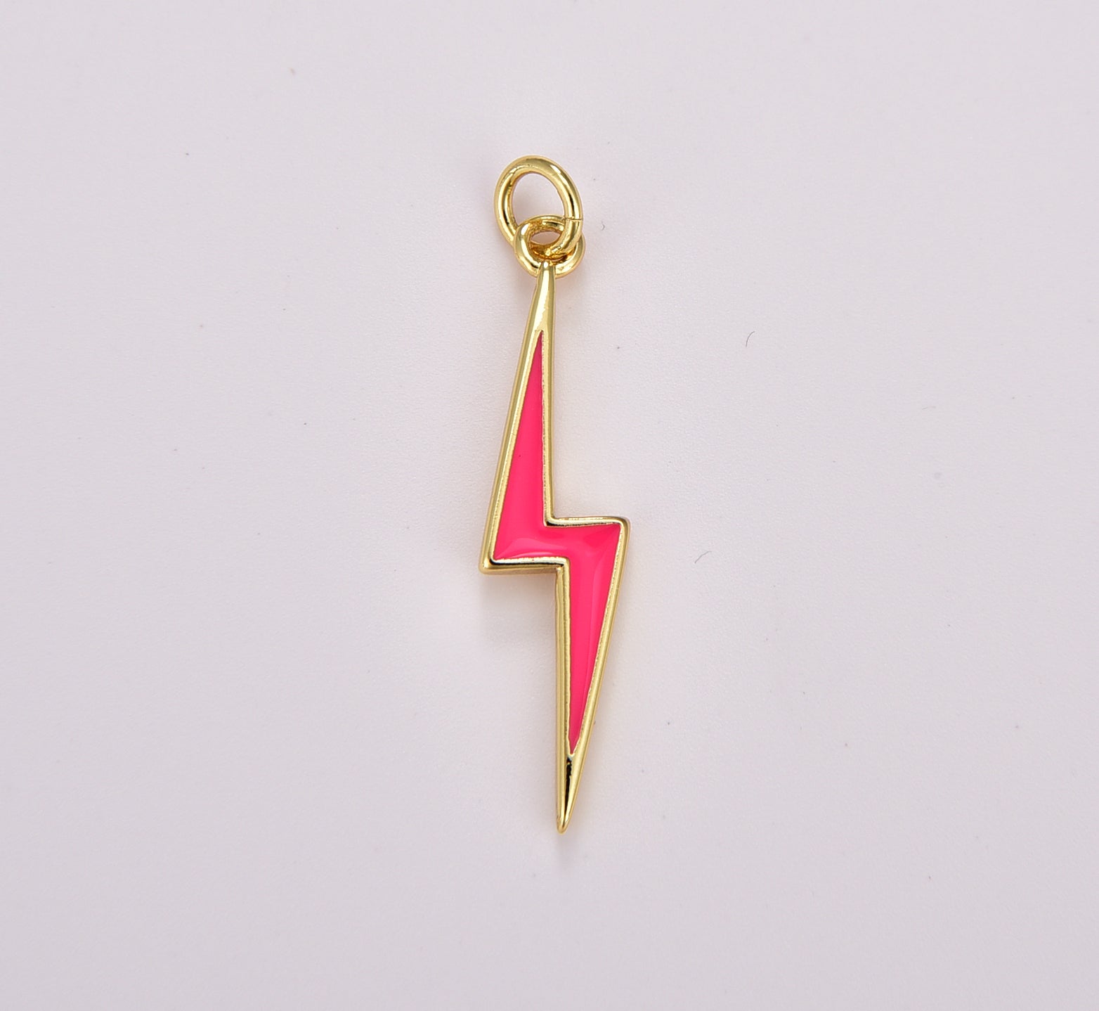 Enamel Lighting Gold Charm Colorful Bolt Pendant, Statement Jewelry Rock n Roll Wizard Thunder Pendant for Necklace Earring Bracelet, CP1707