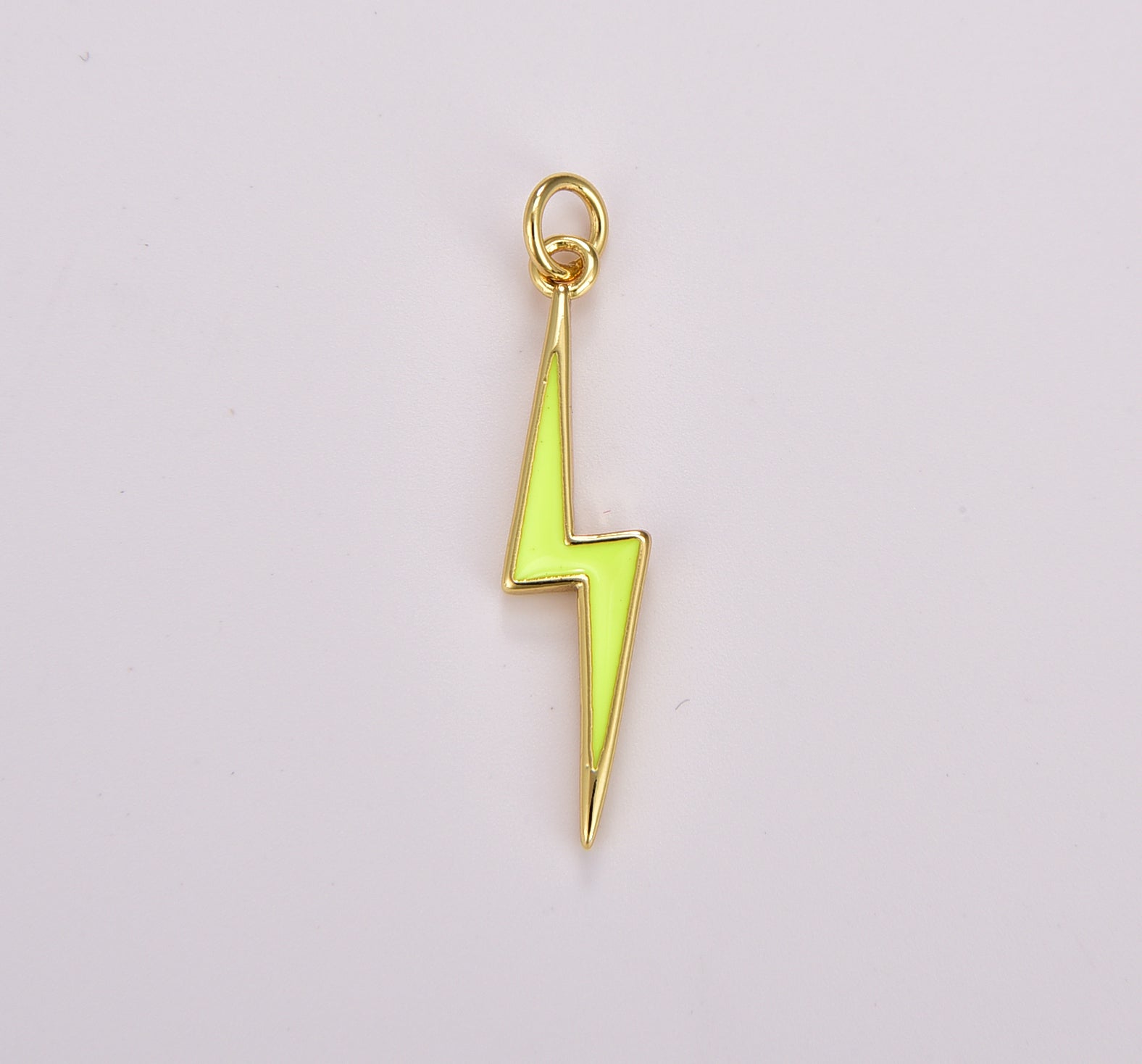 Enamel Lighting Gold Charm Colorful Bolt Pendant, Statement Jewelry Rock n Roll Wizard Thunder Pendant for Necklace Earring Bracelet, CP1707