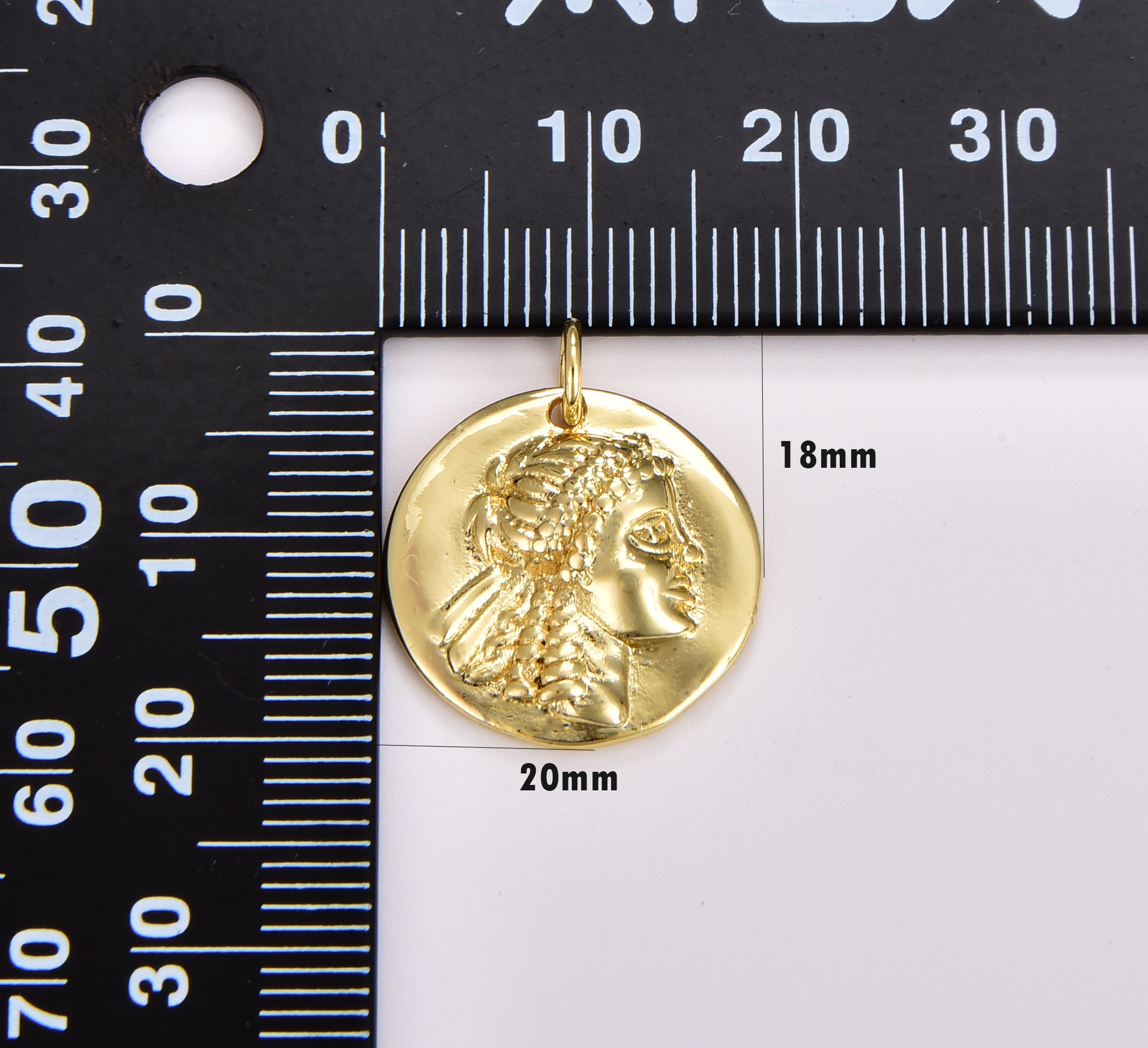 Gold Greek Warrior Heracles Coin Pendant, Ancient Gold Filled Coin Pendant, Earing DIY, Warrior Coin Pendant, Hercules Coin Pendant, CP1711