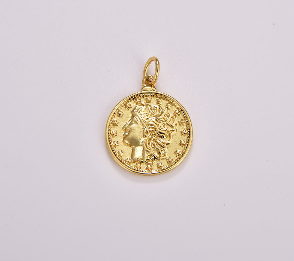 Ancient Roman Coin Charm Necklace, Delicate Layering Necklace, Gold Filled Roman Coin Ancient Greek Jewelry, Good Luck Amulet Gift, CP1713