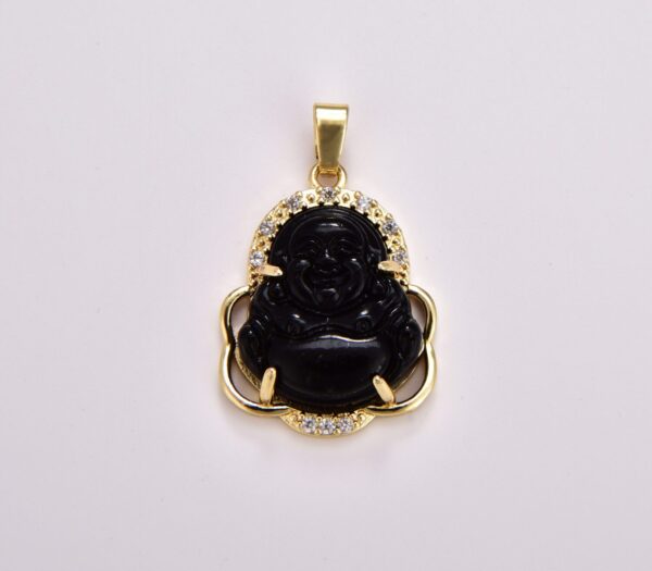 18K Gold Filled Buddha Pendant Laughing Buddha Buddhism Religious Jewelry Making Statement Necklace Jewelry Making Supply, 31x20mm, CP1718