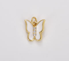 Enamel Color Butterfly Charm, Dainty Gold Filled Monarch Charm for Necklace, Bracelet, Earring Charm Mariposa Jewelry Making, CP1721