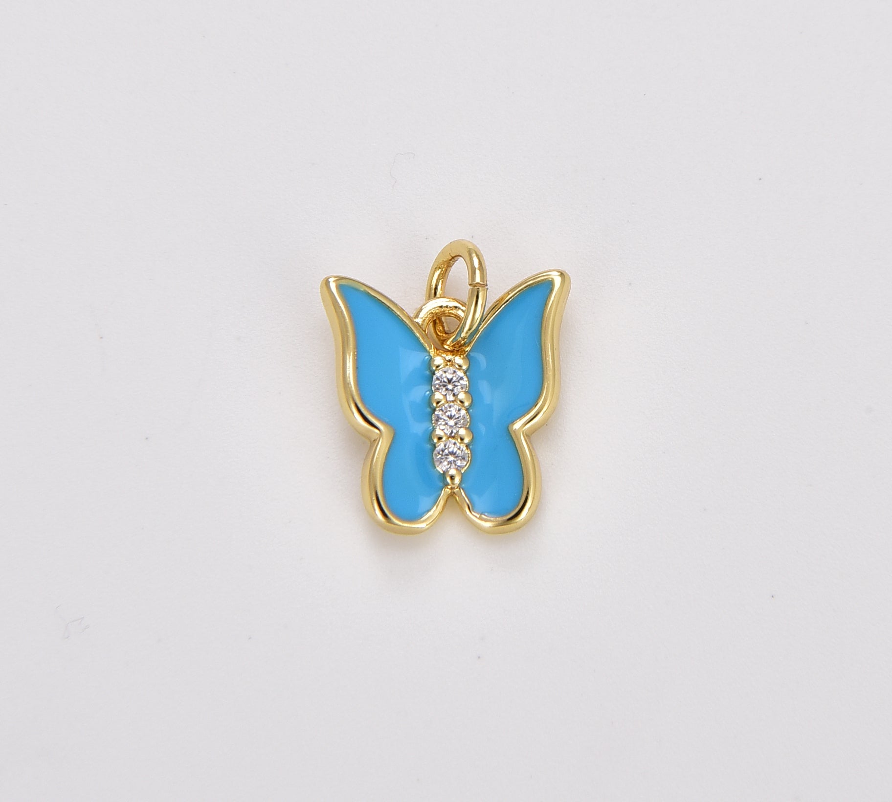 Enamel Color Butterfly Charm, Dainty Gold Filled Monarch Charm for Necklace, Bracelet, Earring Charm Mariposa Jewelry Making, CP1721