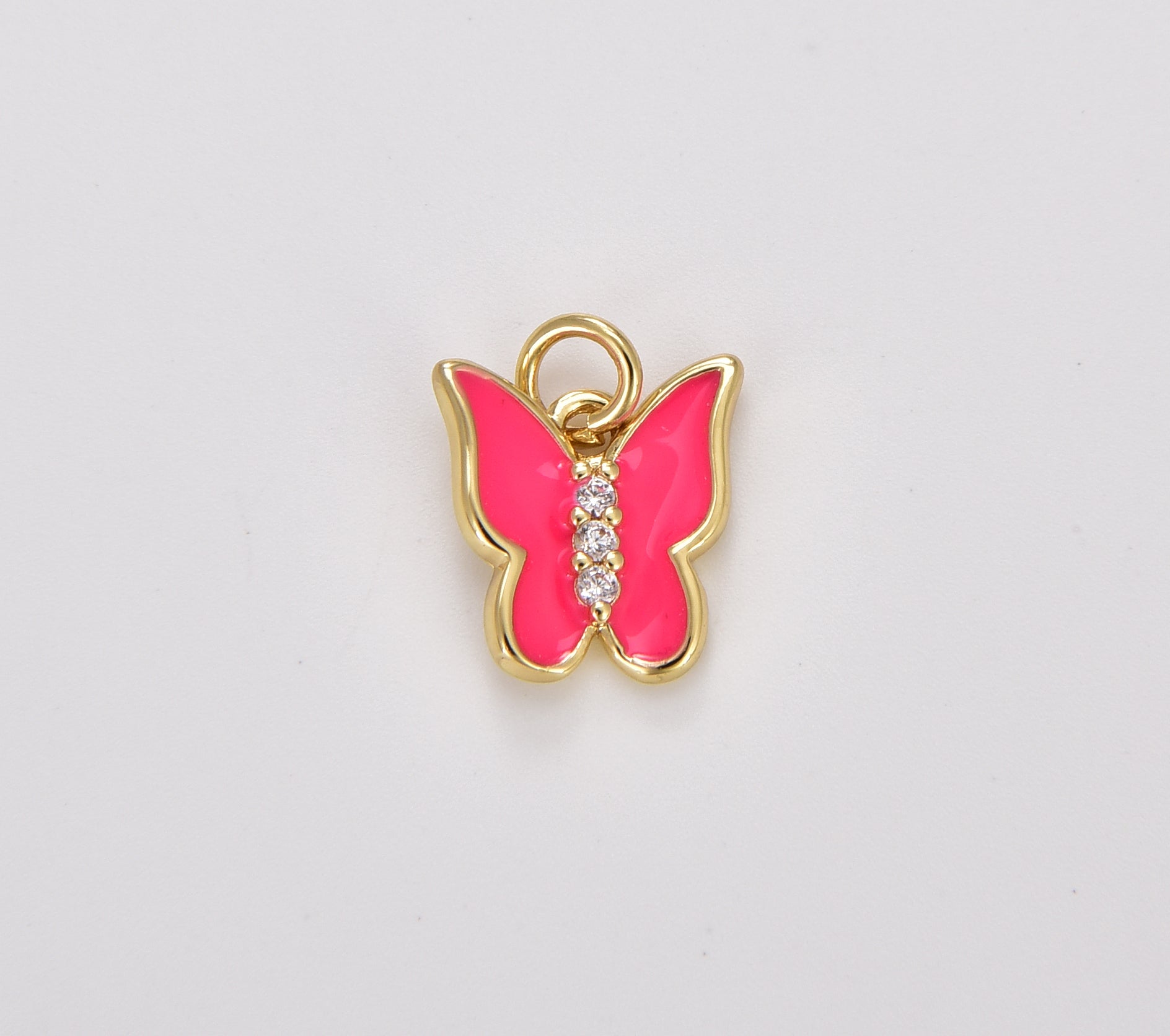 Enamel Color Butterfly Charm, Dainty Gold Filled Monarch Charm for Necklace, Bracelet, Earring Charm Mariposa Jewelry Making, CP1721