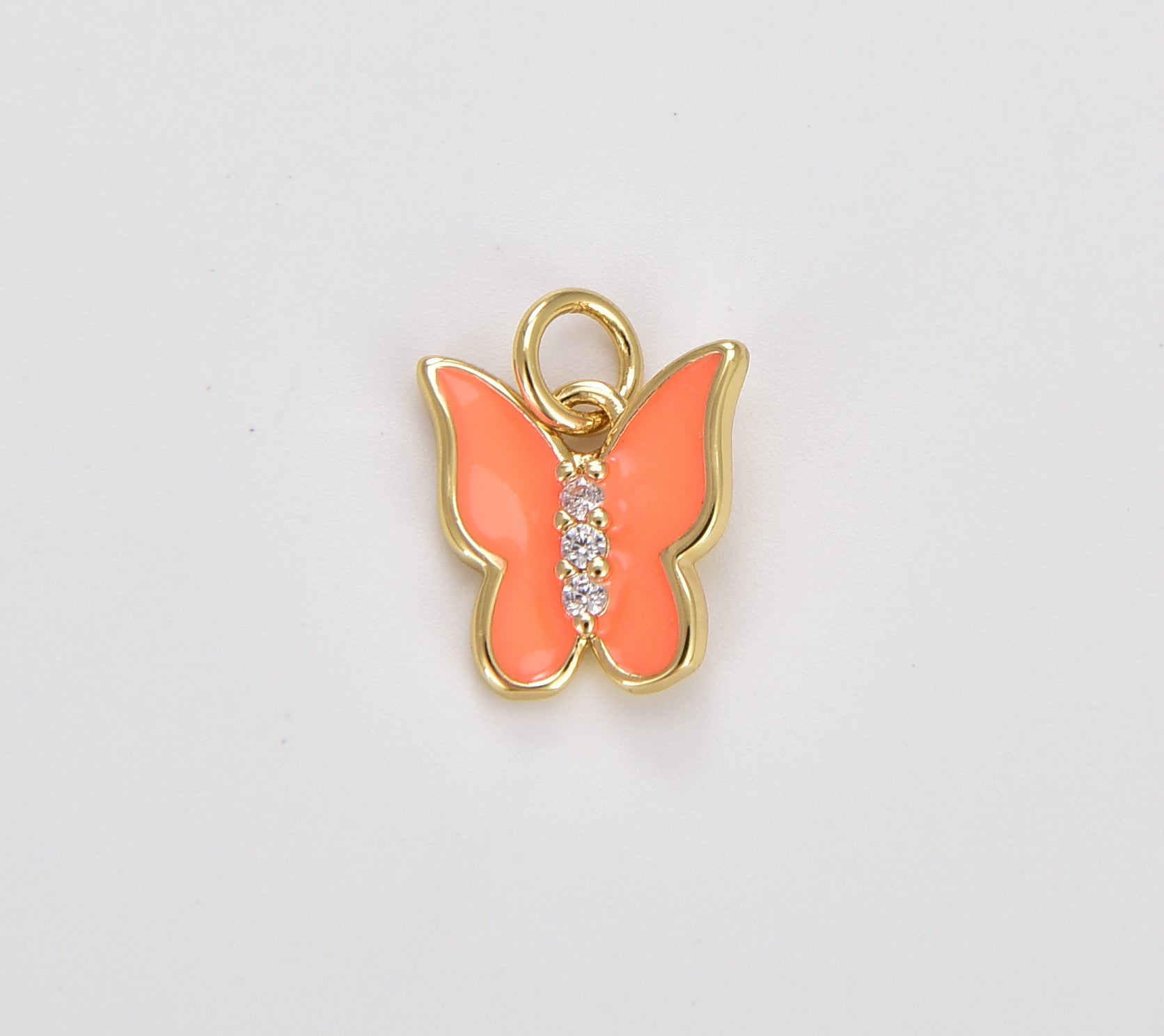 Enamel Color Butterfly Charm, Dainty Gold Filled Monarch Charm for Necklace, Bracelet, Earring Charm Mariposa Jewelry Making, CP1721