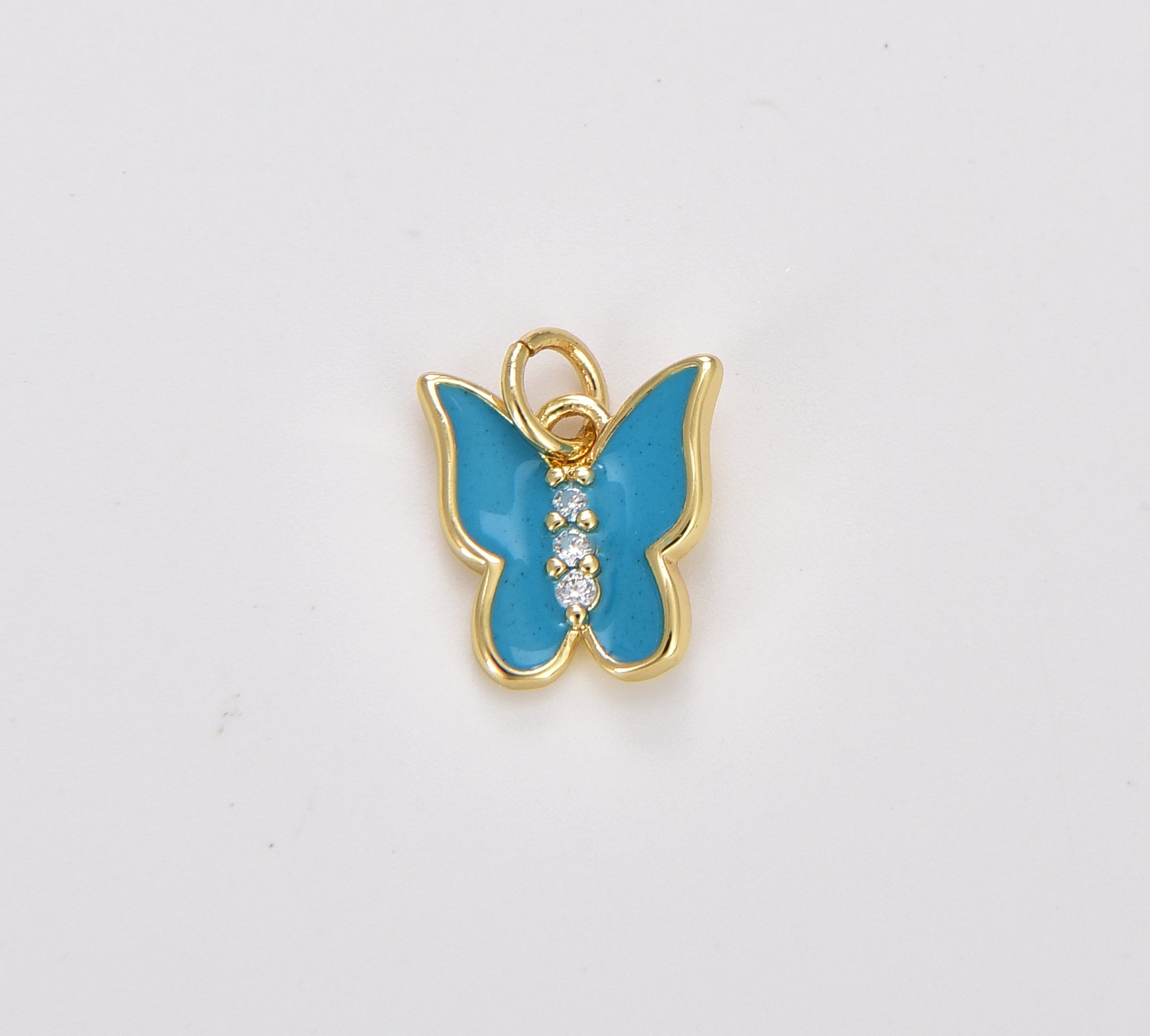 Enamel Color Butterfly Charm, Dainty Gold Filled Monarch Charm for Necklace, Bracelet, Earring Charm Mariposa Jewelry Making, CP1721