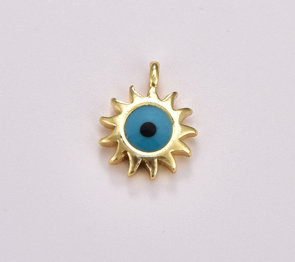 Dainty Turquoise Blue Evil Eye Charm, Gold Filled Star Sun Heart Evil Eye Pendant for Necklace Bracelet Earring Supply Component, CP1722