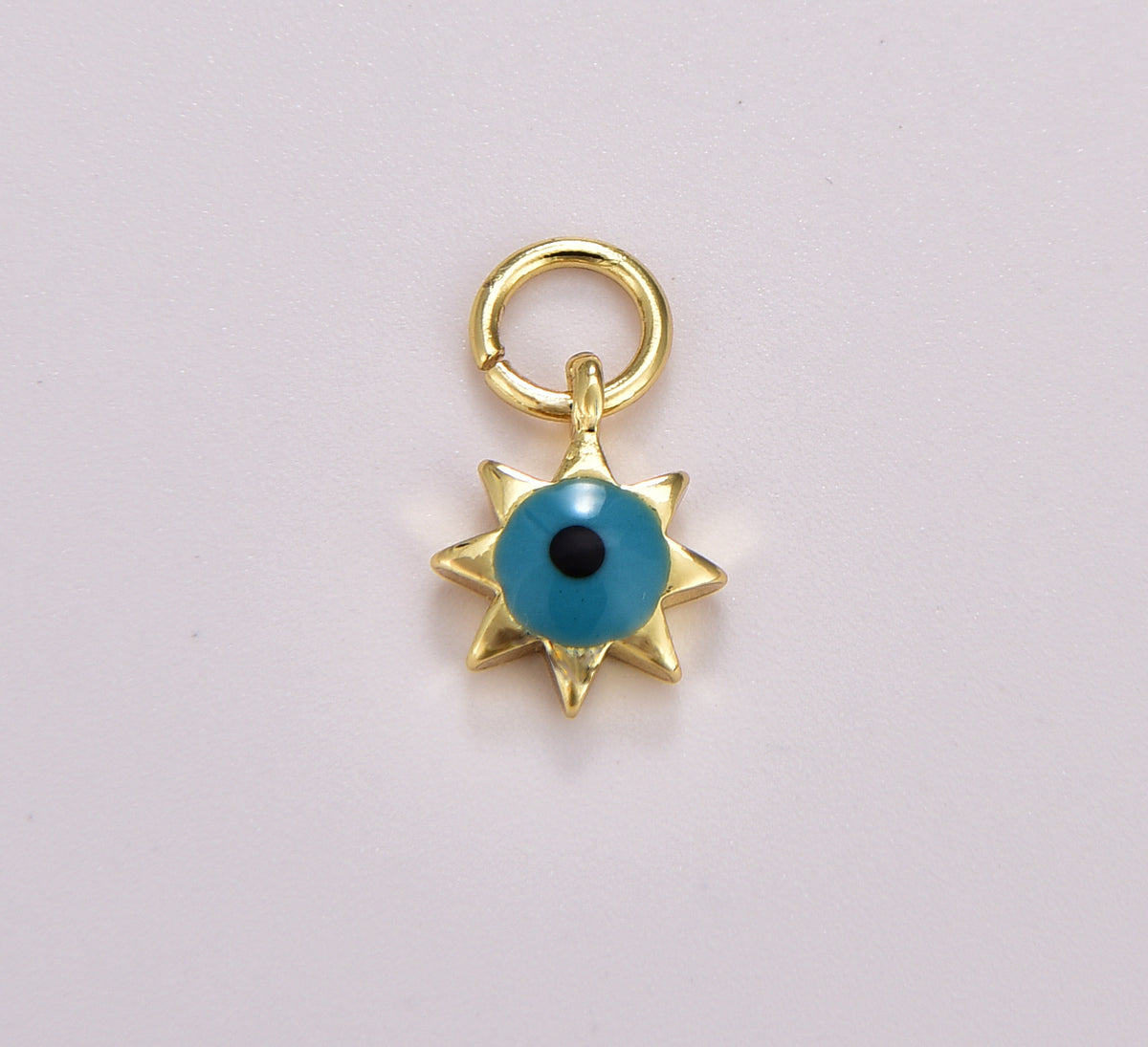 Dainty Turquoise Blue Evil Eye Charm, Gold Filled Star Sun Heart Evil Eye Pendant for Necklace Bracelet Earring Supply Component, CP1722