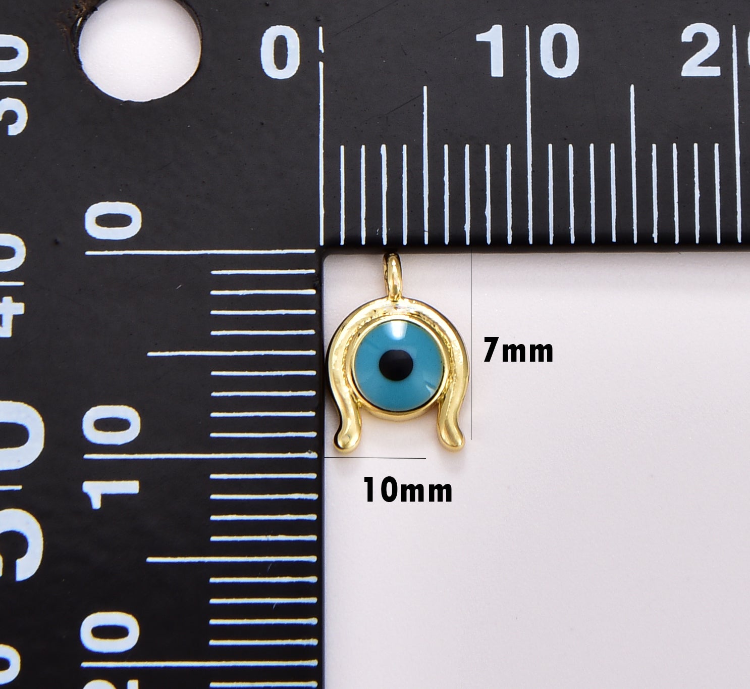 Dainty Turquoise Blue Evil Eye Charm, Gold Filled Star Sun Heart Evil Eye Pendant for Necklace Bracelet Earring Supply Component, CP1722