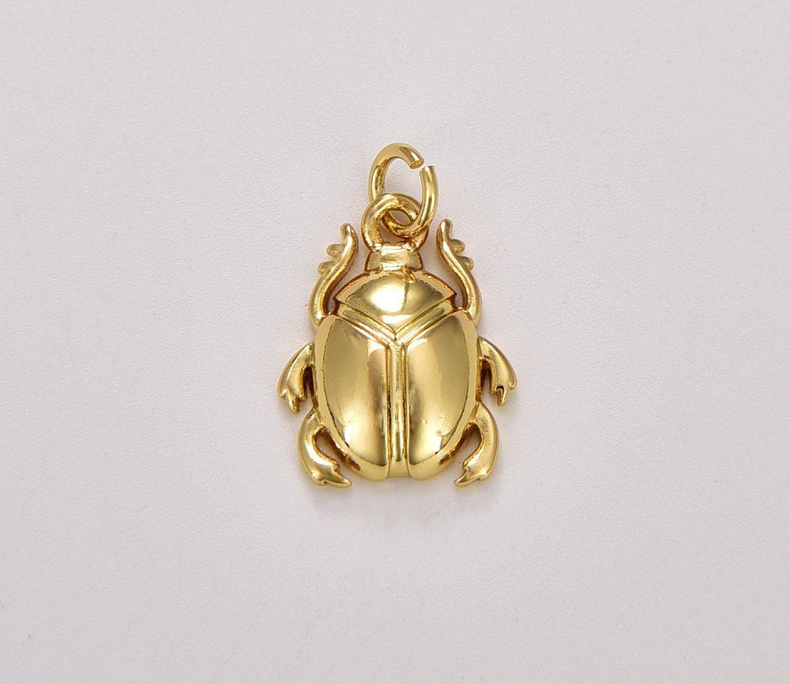 18K Gold Filled Dainty Stag Beetle Charm, Small Insect Pendant, Tiny Animal DIY Fashion Jewelry Necklace Bracelet Earring, CP1725