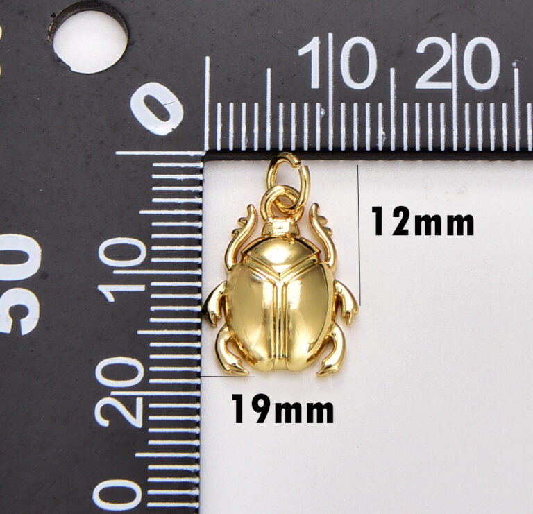 18K Gold Filled Dainty Stag Beetle Charm, Small Insect Pendant, Tiny Animal DIY Fashion Jewelry Necklace Bracelet Earring, CP1725