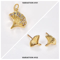 18K Gold Filled Dainty Ginkgo Leaf Charm, Leaf Pendant, Ginkgo Leaf Charm for Necklace Bracelet Earrings Jewelry Making Supplies, CP1730