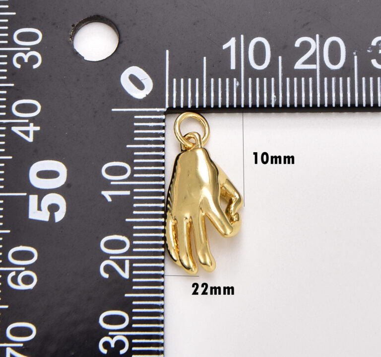 18K Gold Filled Dainty “Okay” Hand Pendant, Ok Gesture Charm, Jewelry Supplies, Jewelry Making Earring Bracelet Necklace Charm, CP1732