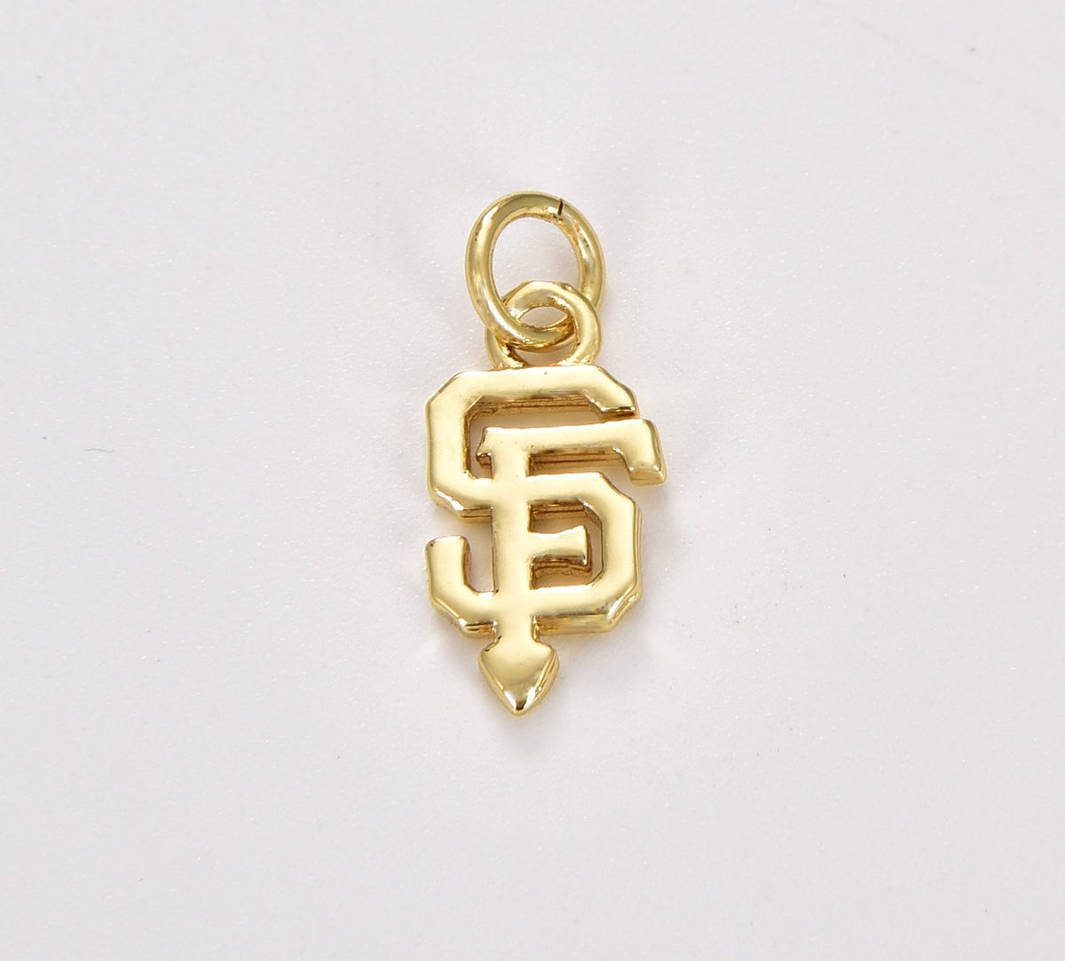 18K Gold Filled SF Initial Baseball Fan Charm, San Francisco Initial Pendant, San Francisco Baseball Team, Sports Charm, CP1734