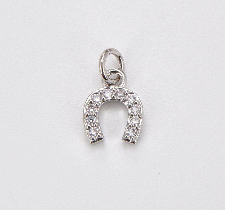 18K Gold Filled Dainty Horse Shoe Charm Pendant, CZ Micro Pave Horse Shoe Charm, Horseshoe Charm, Horse Shoes, 10X8mm, CP355
