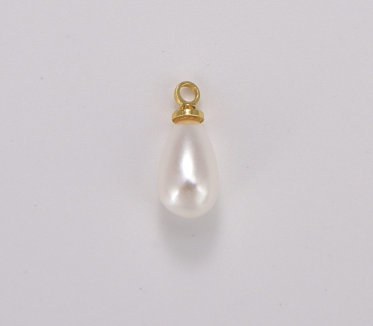 18K Gold Filled White Teardrop Pearl Charm, Freshwater Pearl Pendant, Bridesmaid Jewelry Gift, Charm for Bracelet Necklace Component, CP1741