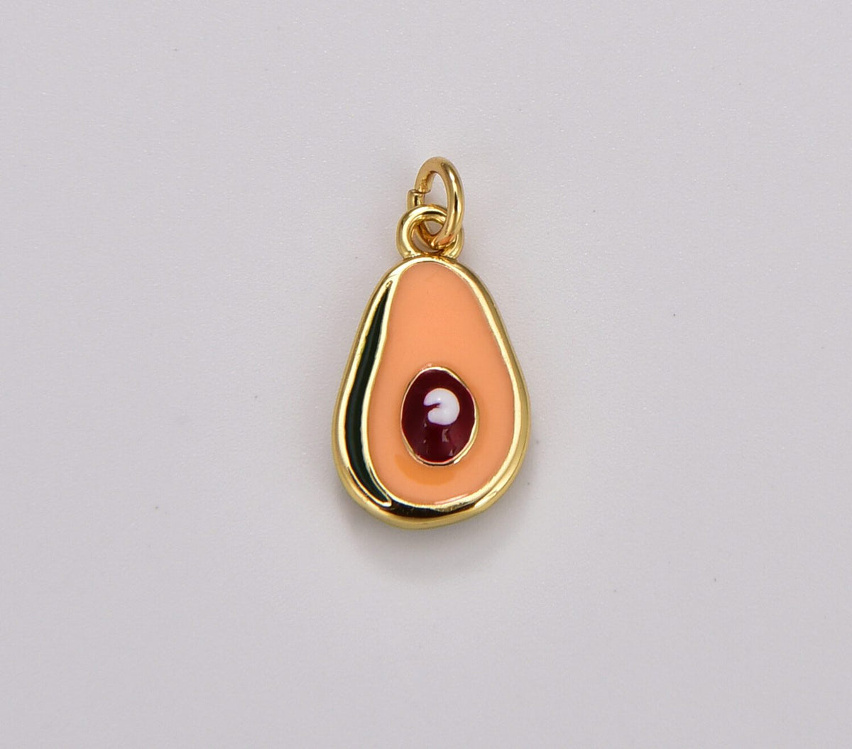 18K Gold Filled Dainty Avocado Charm Micro Alligator Pear Pendant, DIY Fashion Jewelry Add on Necklace Bracelet Earring, 16x8mm, CP1757