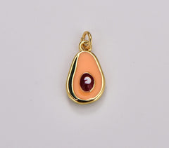 18K Gold Filled Dainty Avocado Charm Micro Alligator Pear Pendant, DIY Fashion Jewelry Add on Necklace Bracelet Earring, 16x8mm, CP1757