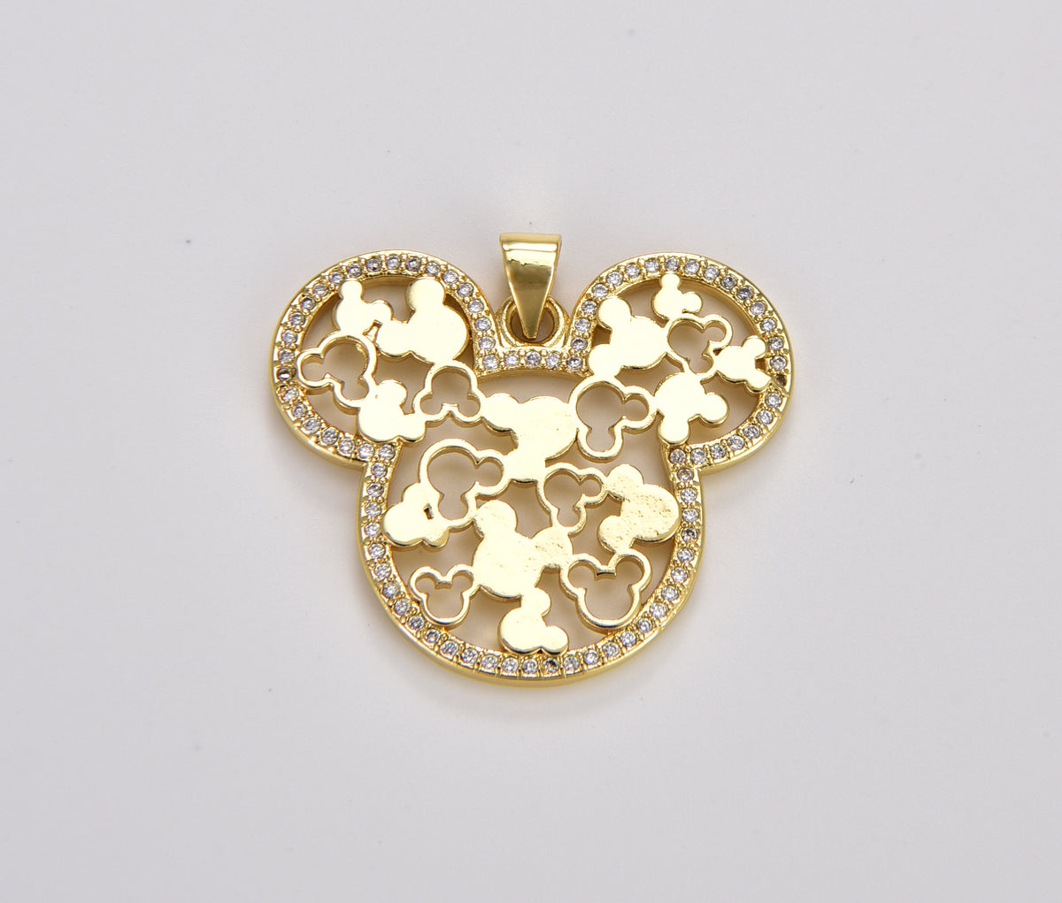 Gold Mouse Head Charm, Gold Filled Mouse Head Pendant for Necklace Bracelet Charm Component Supply, 30x26mm, CP1771