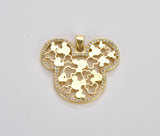 Gold Mouse Head Charm, Gold Filled Mouse Head Pendant for Necklace Bracelet Charm Component Supply, 30x26mm, CP1771