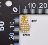 18K Gold Filled 3D Pineapple Charm, Dainty Gold Filled CZ Pineapple Pendant, Summer Fruit Pineapple Charm, Clear Micro Paved CZ Charm, 17x9mm, CP1788