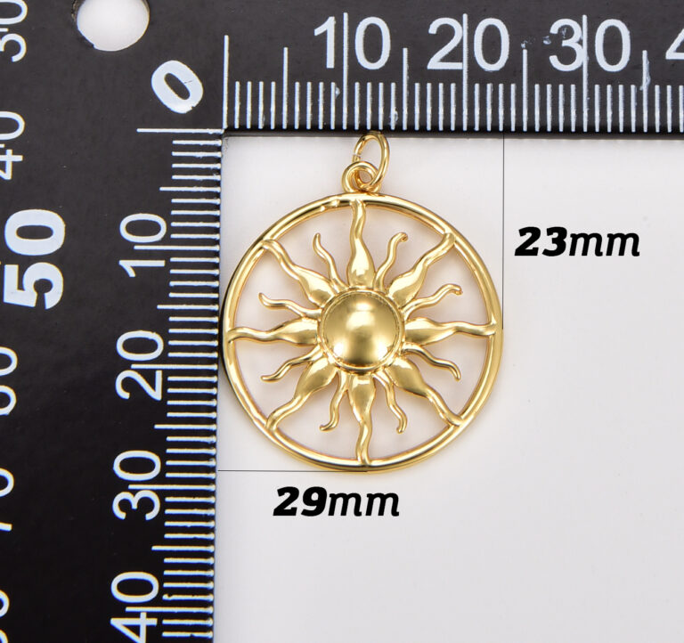 18K Gold Filled Sunshine Charm, Sunburst Pendant, Sun Pendant, Celestial Sun Charm for Bracelet Necklace Earring Jewelry Making Supplies, CP1791