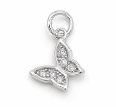 Gold Filled CZ Butterfly Charm, Pave Crystal Butterfly Pendant, Rhinestone Butterfly Jewelry Finding, Necklace Bracelet DIY Charm, CP1796