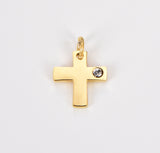 Dainty Cross Charm, Stainless Steel, Gold Filled Simple Minimalist Cross Pendant, DIY Fashion Jewelry Making Supply for Necklace Bracelet Earring, CP1802