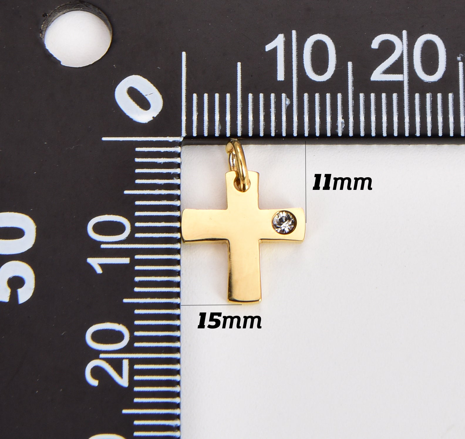 Dainty Cross Charm, Stainless Steel, Gold Filled Simple Minimalist Cross Pendant, DIY Fashion Jewelry Making Supply for Necklace Bracelet Earring, CP1802