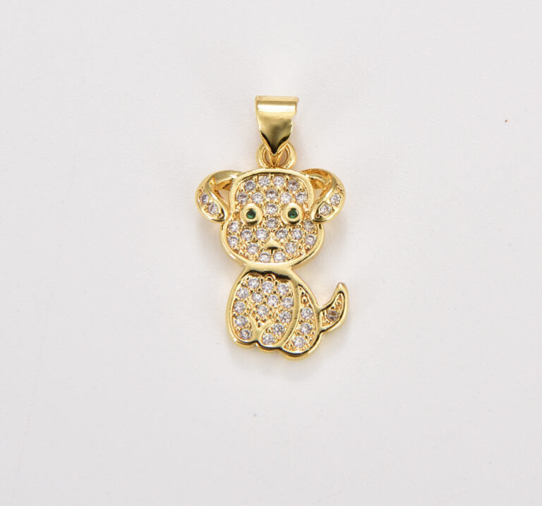 18K Gold Filled Cat & Dog Charm, Pet Lover Charm, Adorable Cat Dog Pet Lover Gift, Animal Charm for Necklace Bracelet Jewelry Making, CP1816