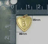 18K Gold Filled Dainty Initial Heart Letter Charm, Gold Filled A-Z Letter Pendant, Alphabet Charm for Necklace Bracelet Jewelry Making Supplies, CP1820