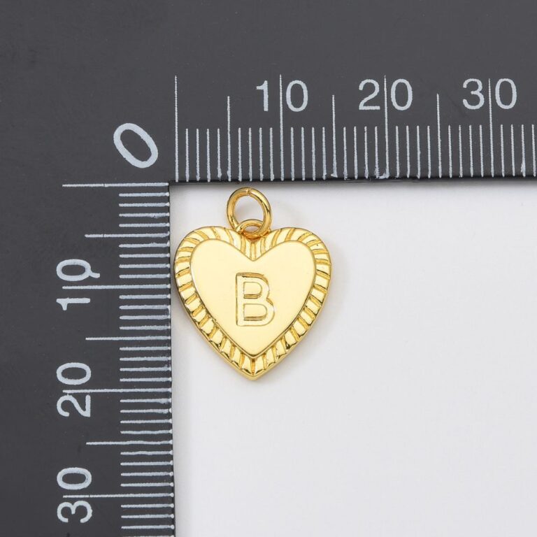 18K Gold Filled Dainty Initial Heart Letter Charm, A-Z Letter Pendant, Alphabet Charm for Necklace Bracelet Jewelry Making Supplies, CP1820