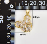 Dainty Baguette CZ Mouse Head Charm, Gold Filled Mouse Head Pendant for Necklace Bracelet Charm Component Supply, Mouse Charm, CP1823