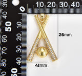 18K Gold Filled Baseball Bat and Ball Charm, Softball Gears Pendant, Baseball Sports Charm, 3D Baseball Gears for Jewelry Making Component, CP1824