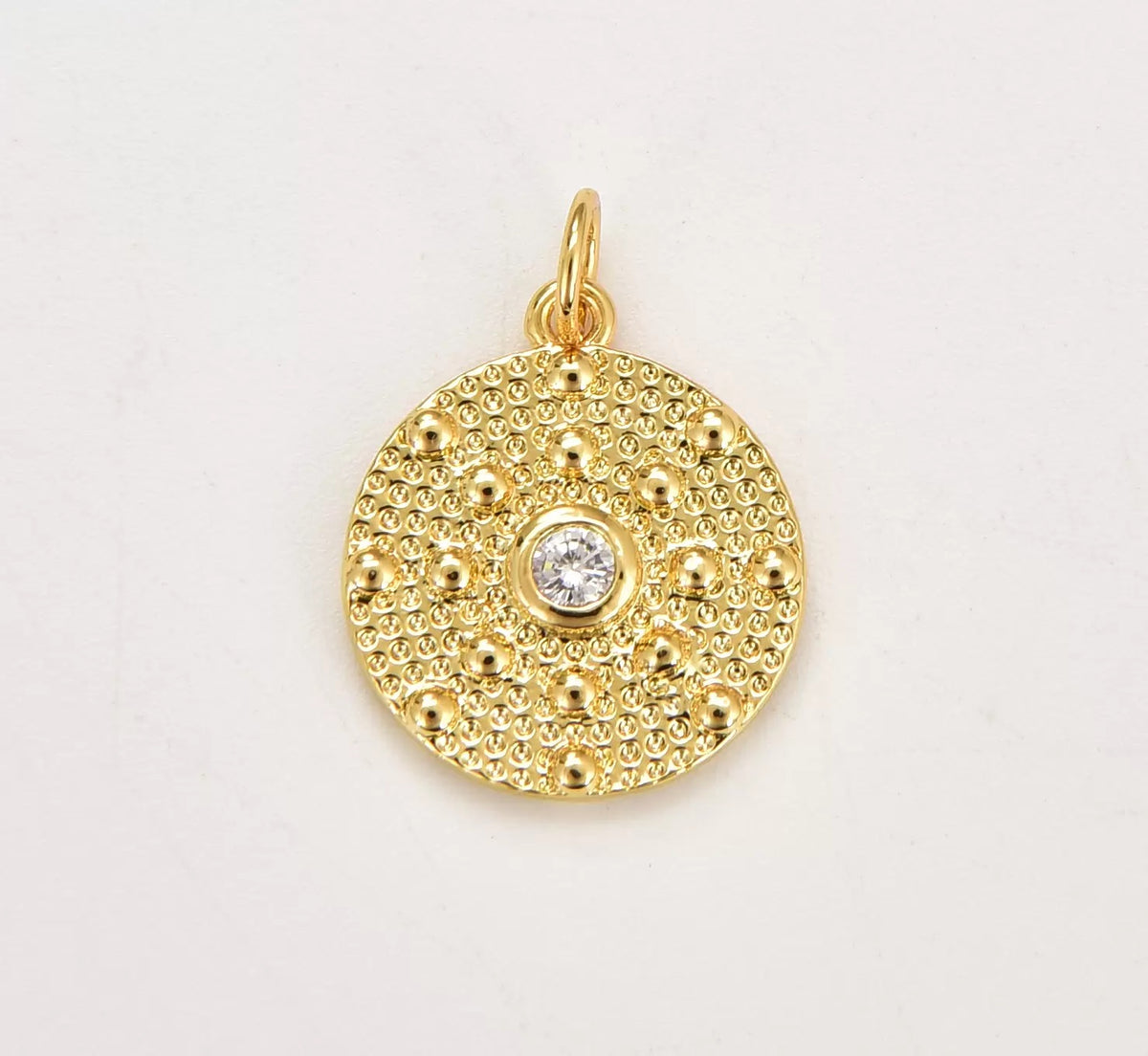 18K Gold Filled Dainty Sun Charm Medallion, Gold Filled Micro Pave Sun Pendant, Celestial Pendant for Necklace Bracelet Jewelry Making Component, CP1832