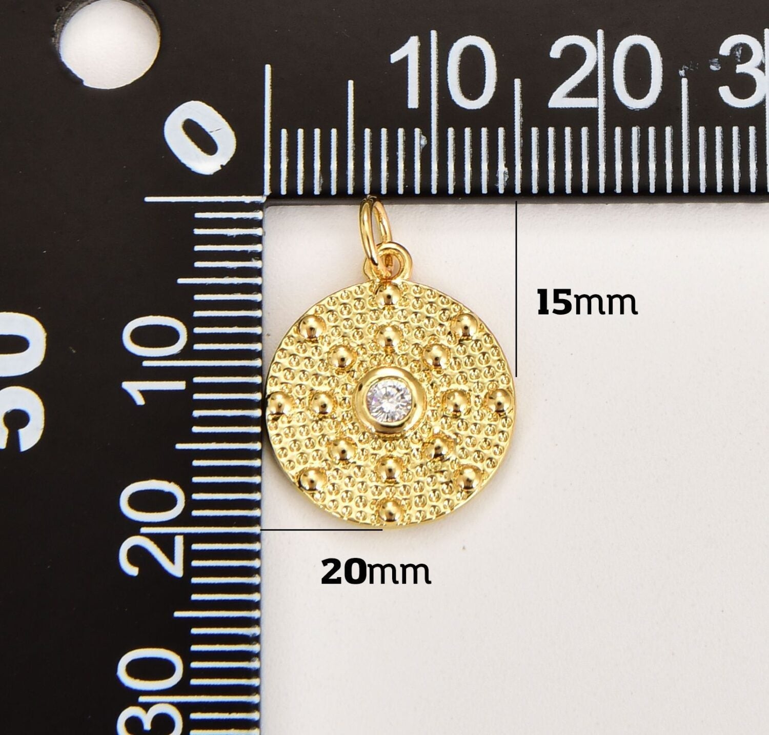 18K Gold Filled Dainty Sun Charm Medallion, Gold Filled Micro Pave Sun Pendant, Celestial Pendant for Necklace Bracelet Jewelry Making Component, CP1832