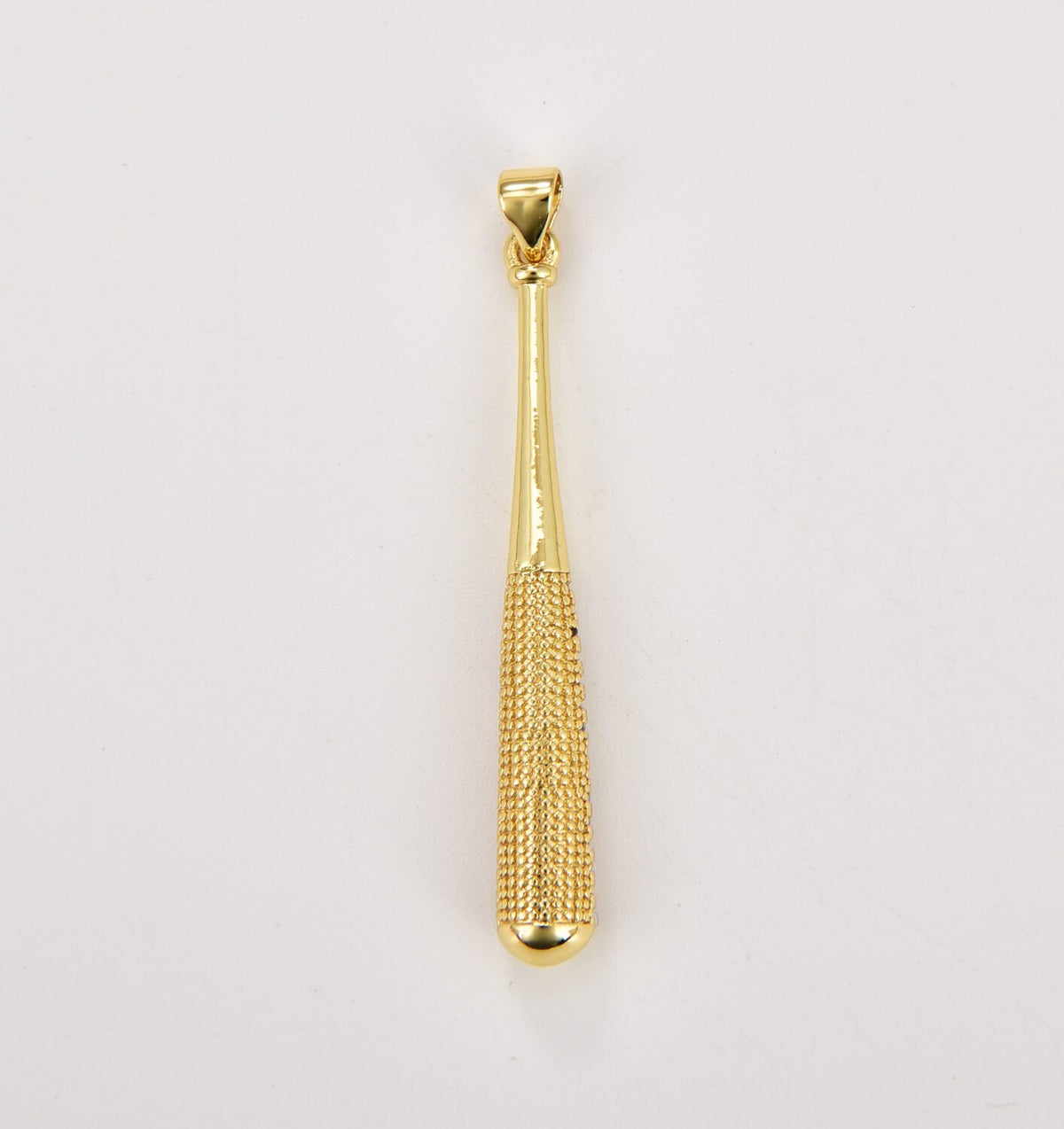 18K Gold Filled Baseball Bat Charm, Gold Filled Cubic Zirconia Micro Pave Baseball Bat Pendant, Baseball Sports Charm, 3D Baseball Bat for Jewelry Making Component, CP1836