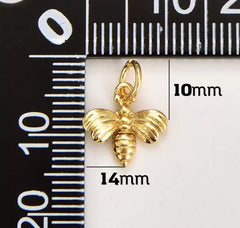 18K Gold Filled Dainty Queen Bee Charm, Gold Filled Bee Pendant, Insect Bug Pendant Charm for DIY Jewelry Add on Charm Bracelet Necklace Earring, CP1838