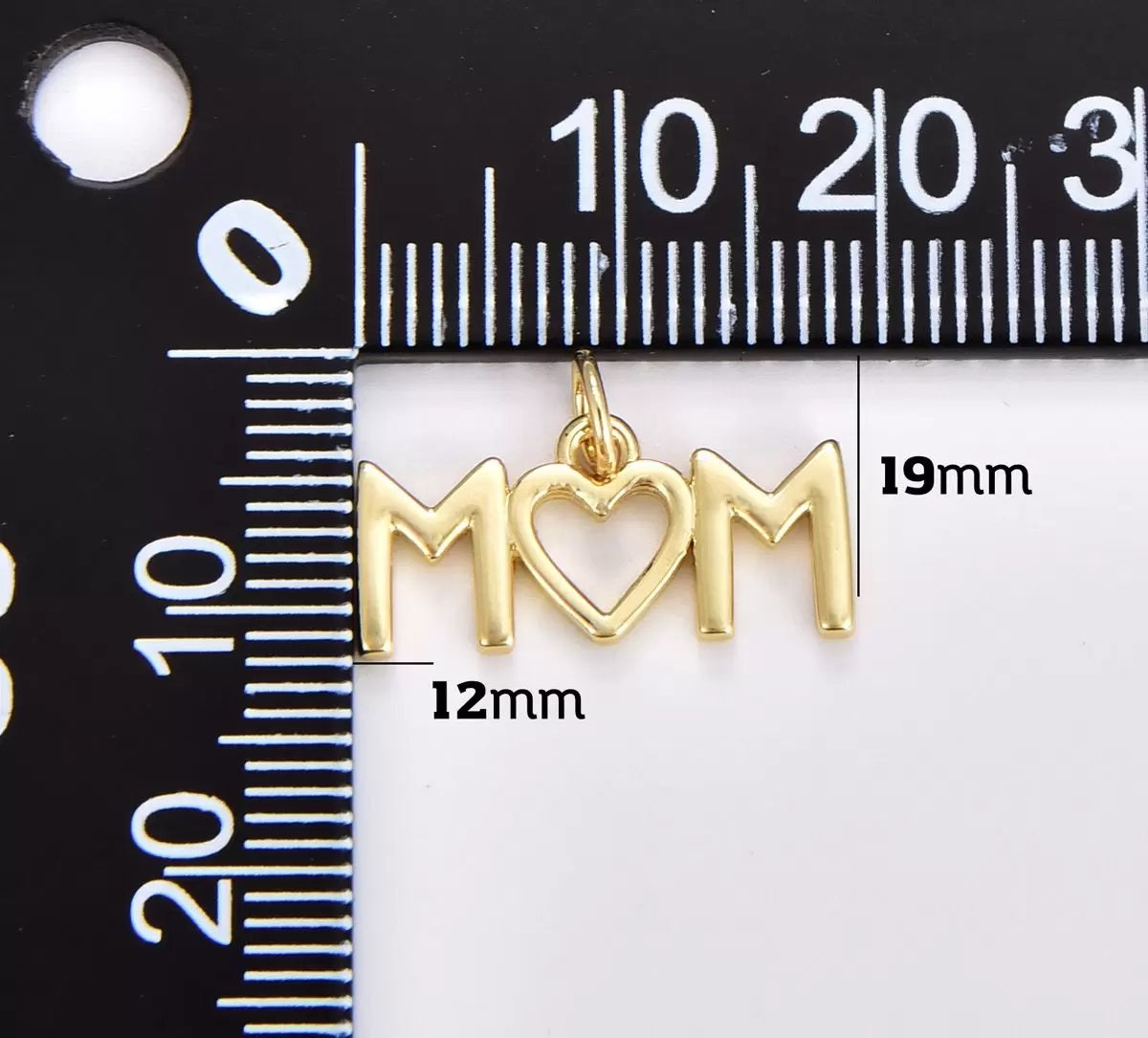 18K Gold Filled Dainty Mom Charm, Gold Filled Mom Pendant, Mothers Day Gift, Mom Pendant for Bracelet Necklace Component DIY Jewelry Making Supply, CP1848