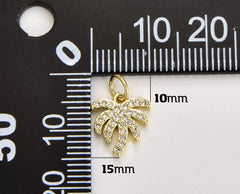 18K Gold Filled Dainty Palm Tree Charm, Gold Filled Tree Pendant, Summer Charm, CZ Micro Pave Charm for Necklace Bracelet Earring Supply, 15x10mm, CP1850