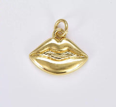 18K Gold Filled Dainty Lips Charm, Gold Filled Lips Pendant, Sexy Lips Charm for Necklace Bracelet Earrings Jewelry Making Supply, 16x15mm, CP1853