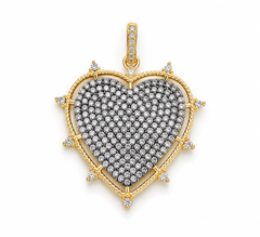 Gold Filled CZ Heart Pendant Charm, Pave Crystal Heart Statement Pendant, Romantic Love Jewelry Finding for Necklace Bracelet DIY, CP1865