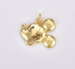 Dainty Mouse Charm, Gold Filled Mouse Head Pendant for Necklace Bracelet Jewelry Making Supply, Gift for Her, 18x18mm, CP1871