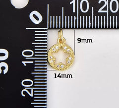 18K Gold Filled North Star Medallion Charm, Gold Filled CZ Star Pendant, Celestial Charm Pendant for Necklace Bracelet Jewelry Making Supply, CP1873