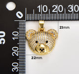 Cute Bear Head Charm, Gold Filled Teddy Bear Head Pendant, Kids Jewelry Charm, Bear Pendant for Necklace Bracelet DIY Jewelry Supply, CP1875