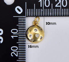 18K Gold Filled Dainty Gold Bubble Charm, Round Ball Bubble Pendant for Necklace Bracelet Earring Jewelry Making Supply, CP1879A