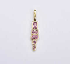 18K Gold Filled Drop Charm, Geometric Shape CZ Charm Drop Pendant for Necklace Bracelet Earring Supply Jewelry Making, CP1880