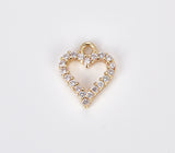 18K Gold Filled Dainty Heart CZ Charm, Gold Filled Heart Pendant, Love Pendant for Bracelet Necklace Minimalist Jewelry Making Craft Supplies, CP1884